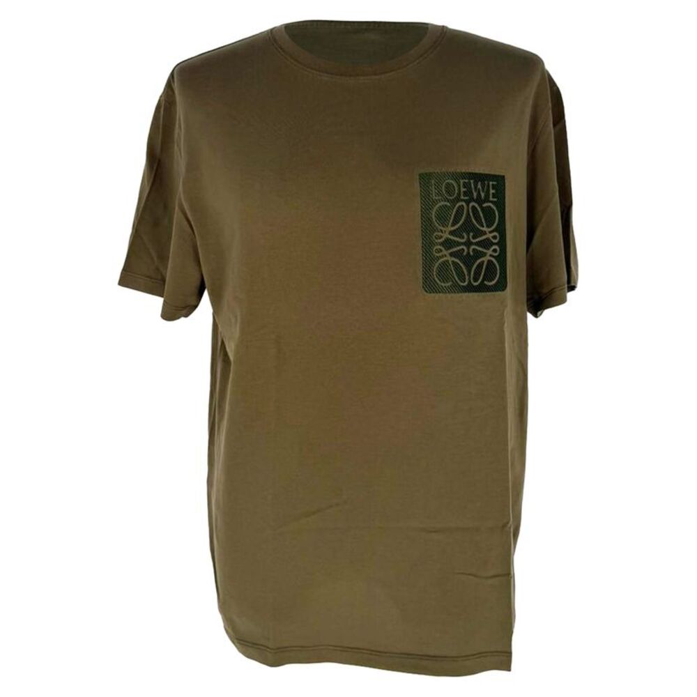 Loewe Anagram T-Shirt in Olive Cotton